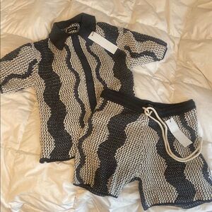 KOTN Black and White Knit Set